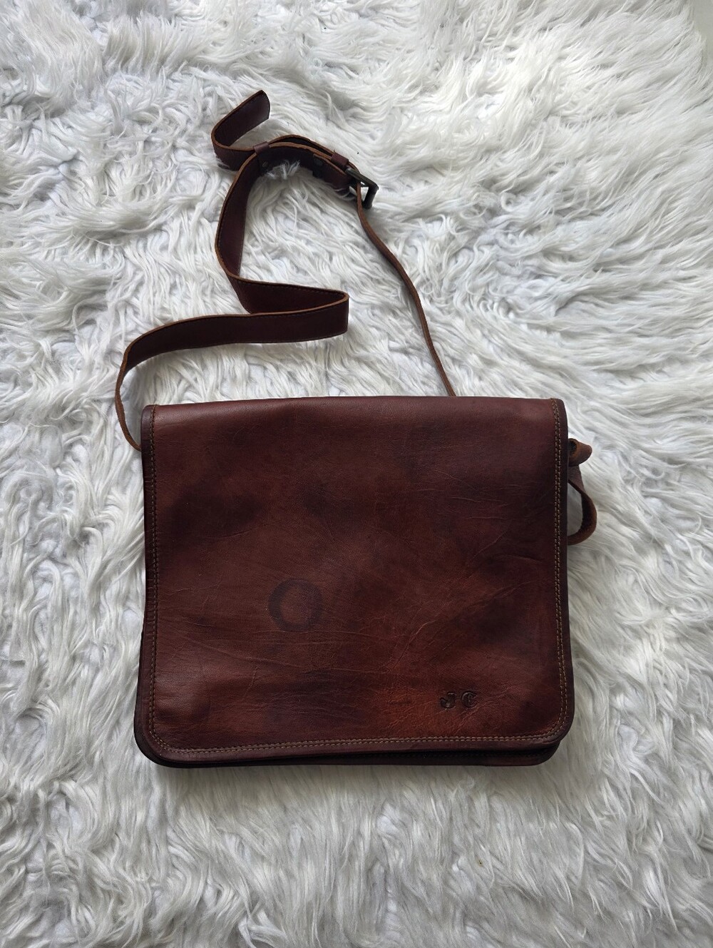 Classic Brown Leather Messenger Bag - Mens Shoulder Bag